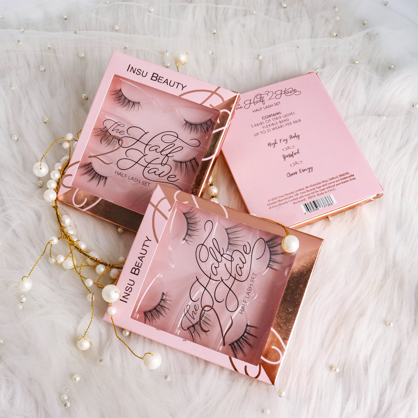 Insu Beauty Half 3/4 Re-useable Luxury Eyelashes - 3 Pairs