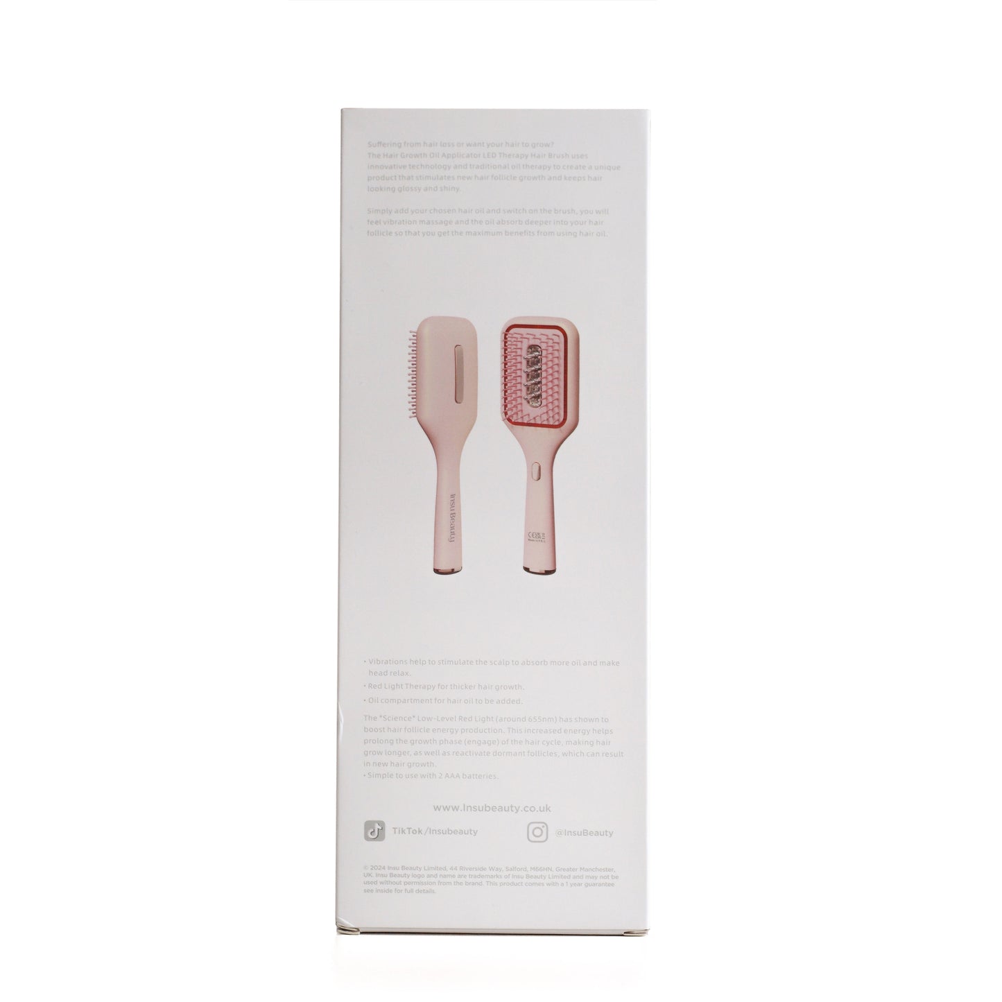 Insu Beauty Anti-Hair-Loss Red Light Therapy Oil Dispensing Hair Brush