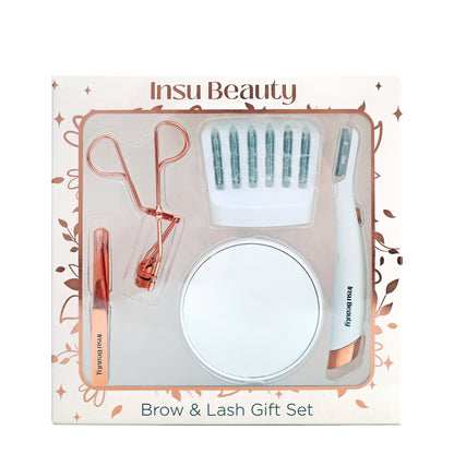 Insu Beauty Brow & Lash Giftset Dermaplaning Wand Eyebrow Eyelash Groooming Set