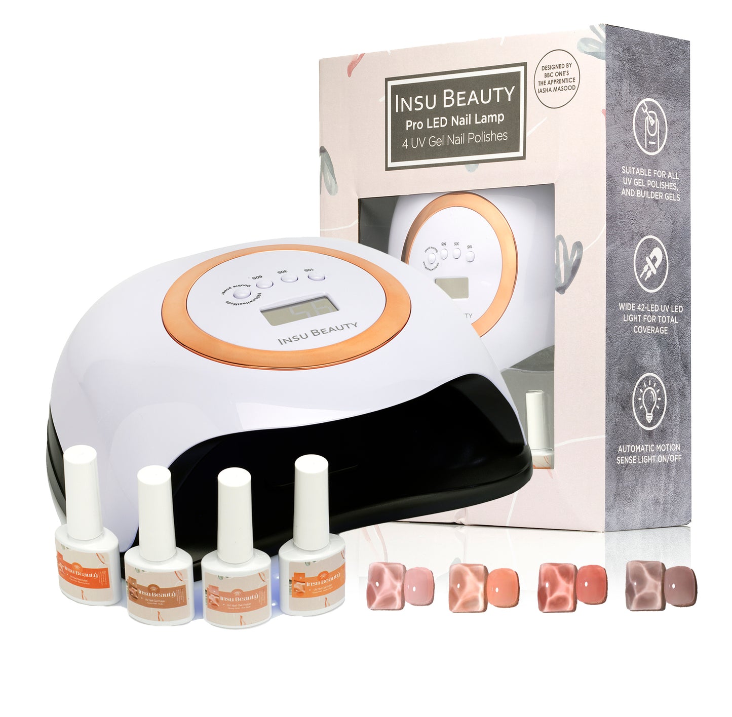 Insu Beauty Professional UV Gel Nail Polish Kit Set of 4  Smart Nail Lamp
