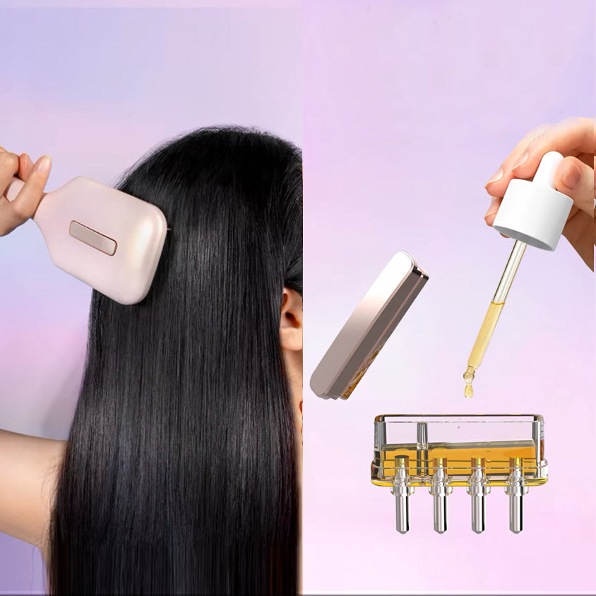 Insu Beauty Anti-Hair-Loss Red Light Therapy Oil Dispensing Hair Brush